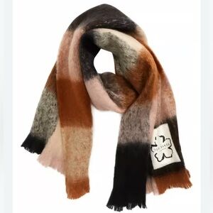 NEW Ted Baker Plaid Scarf in Black, Brown, and Pink